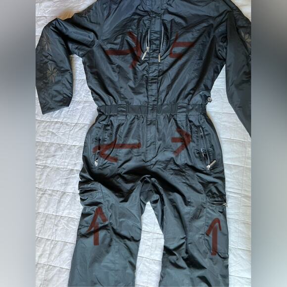 Vintage Fera Signatures Black Fair Isle Snowflake Embroidery Snow Jumpsuit - 12 - Picture 5 of 16